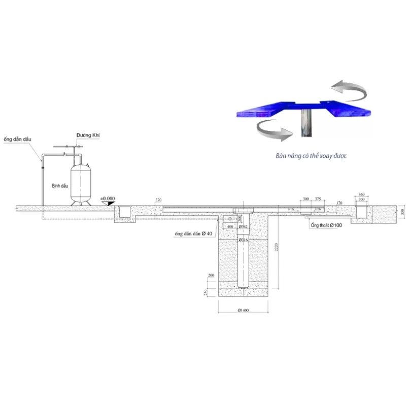 Cầu nâng 1 trụ chuyên rửa xe ô tô Elgi